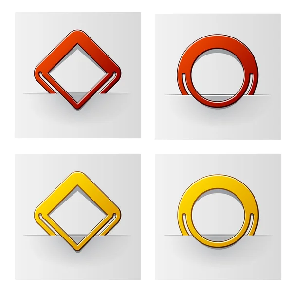Cadres attachés rouges et jaunes — Image vectorielle