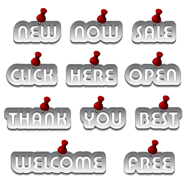 stock vector aluminum promotional stickers attached