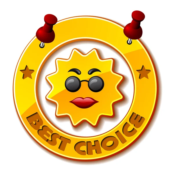 Golden best choice sun — Stock Vector