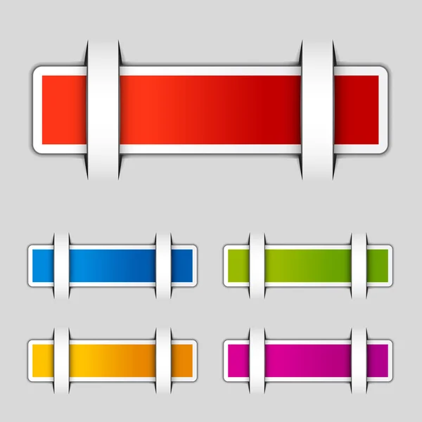Étiquettes rectangle attachées vierges — Image vectorielle