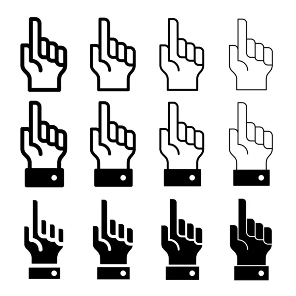 Рука с предупреждающим указательным пальцем - легко менять толщину линии — стоковый вектор