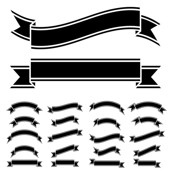Black and white ribbon symbols — Stock Vector