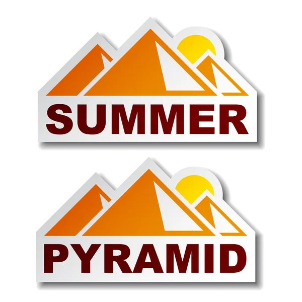 Sommer ägyptische Pyramide Aufkleber — Stockvektor