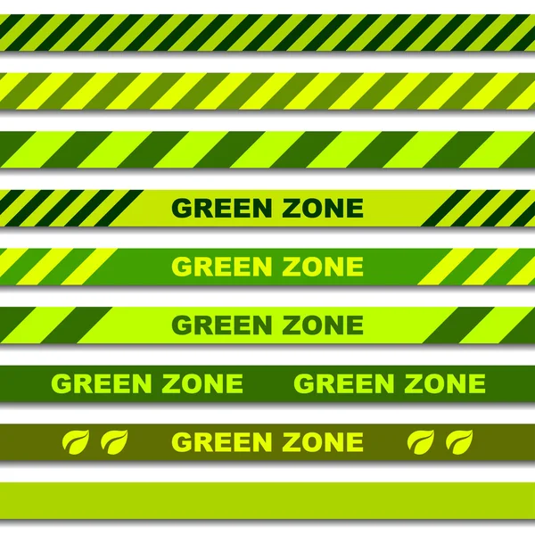 Green zone seamless caution tapes — Stock Vector