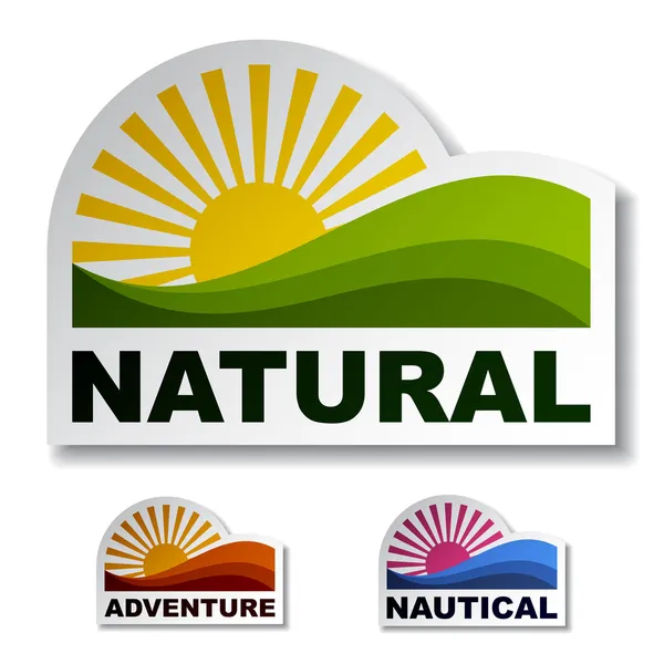 Adesivi avventura nautica naturale — Vettoriale Stock