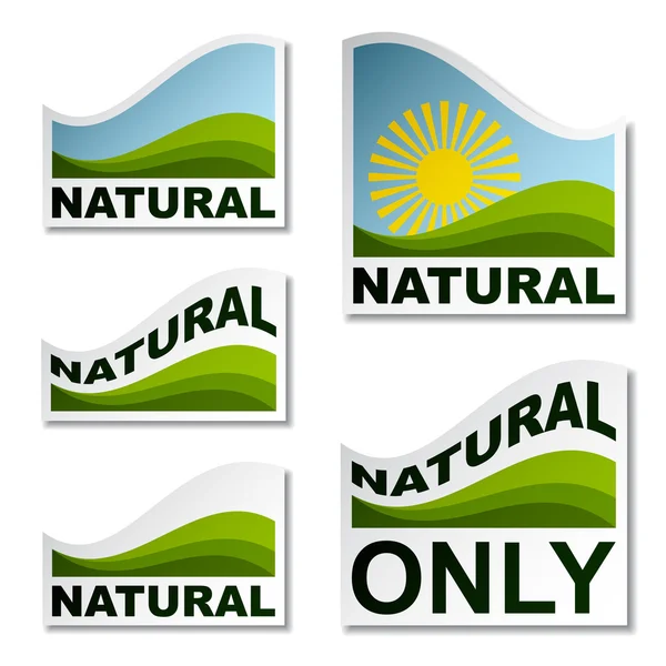 Natural landscape stickers — Stock Vector