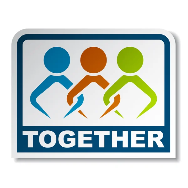 Together joined sticker — Stock Vector