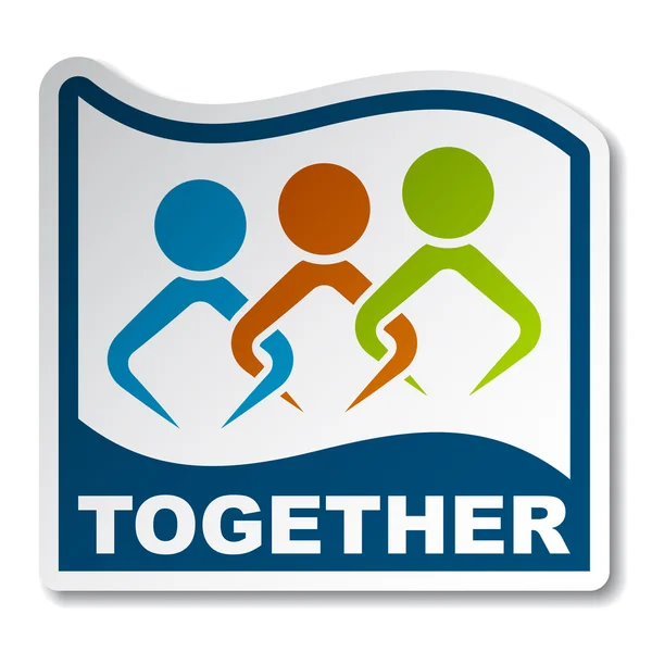 Together joined sticker — Stock Vector