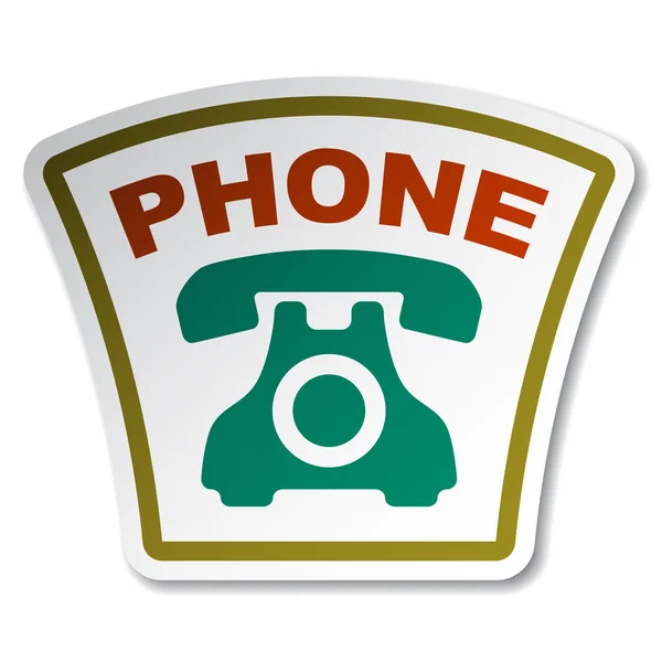 Old phone sticker — Stock Vector