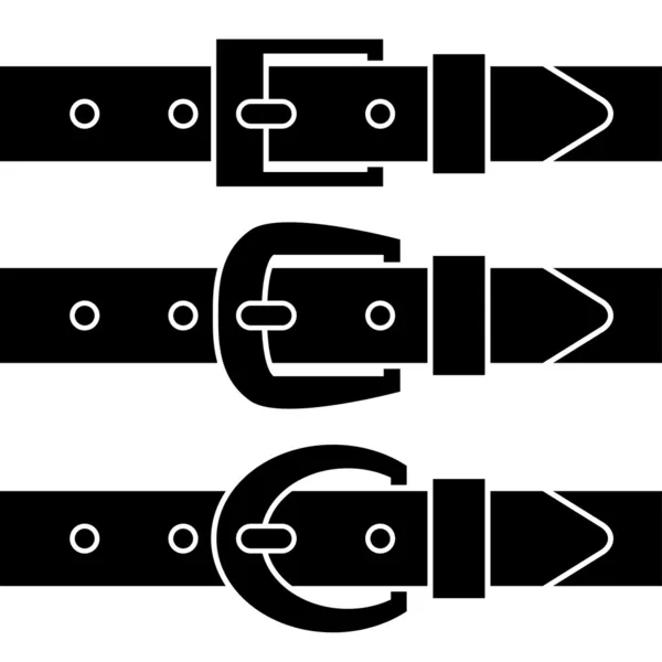 Cinturón de hebilla símbolos negros — Vector de stock