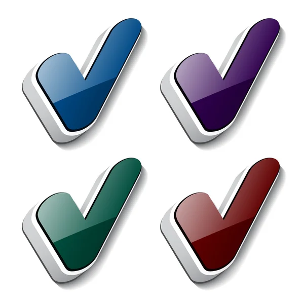 Símbolos de marca de verificación 3d — Vector de stock