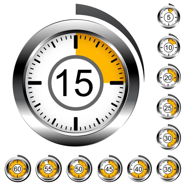 Chrome ronde timers — Stockvector