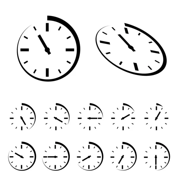Kulatý černý časovač ikony — Stockový vektor