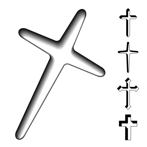 Croix chrétiennes noires — Image vectorielle