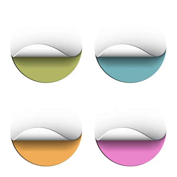 Autocollants cercle d'épluchage blanc — Image vectorielle
