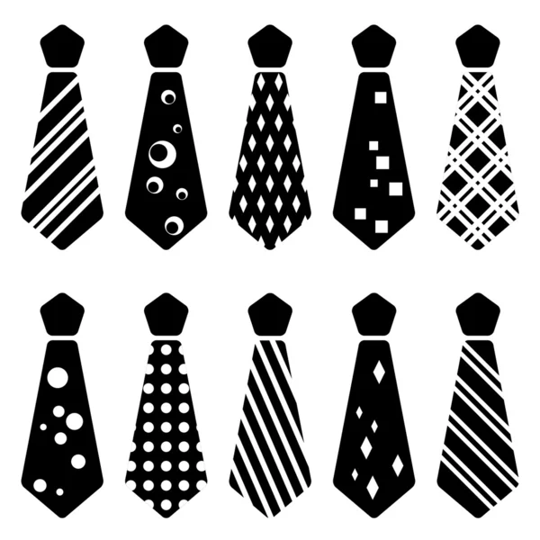 Czarny krawat sylwetki — Wektor stockowy