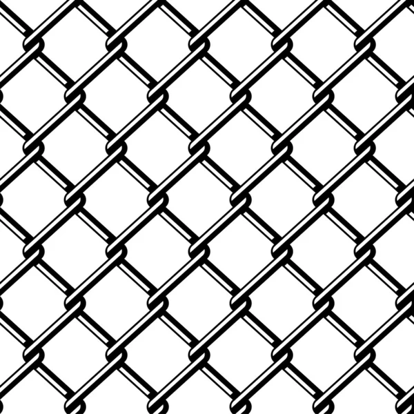 Wire fence seamless black silhouette — Stock Vector
