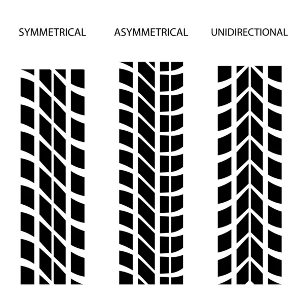 Pneumatique asymétrique asymétrique unidirectionnel — Image vectorielle