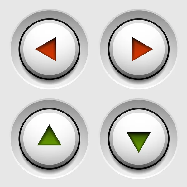 白い円の矢印ボタン — ストックベクタ