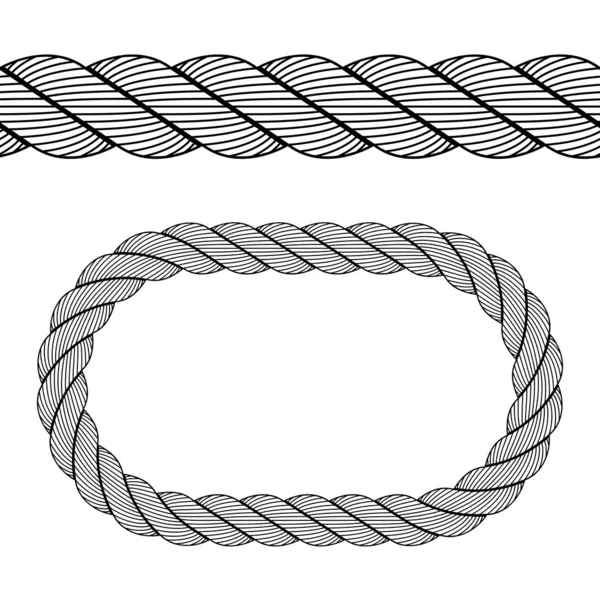 Seamless black rope symbol — Stock Vector