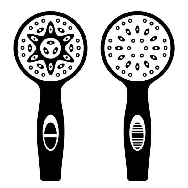Sprchové hlavy černé symboly — Stockový vektor