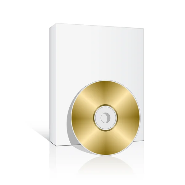 Caixa 3d com disco compacto — Vetor de Stock