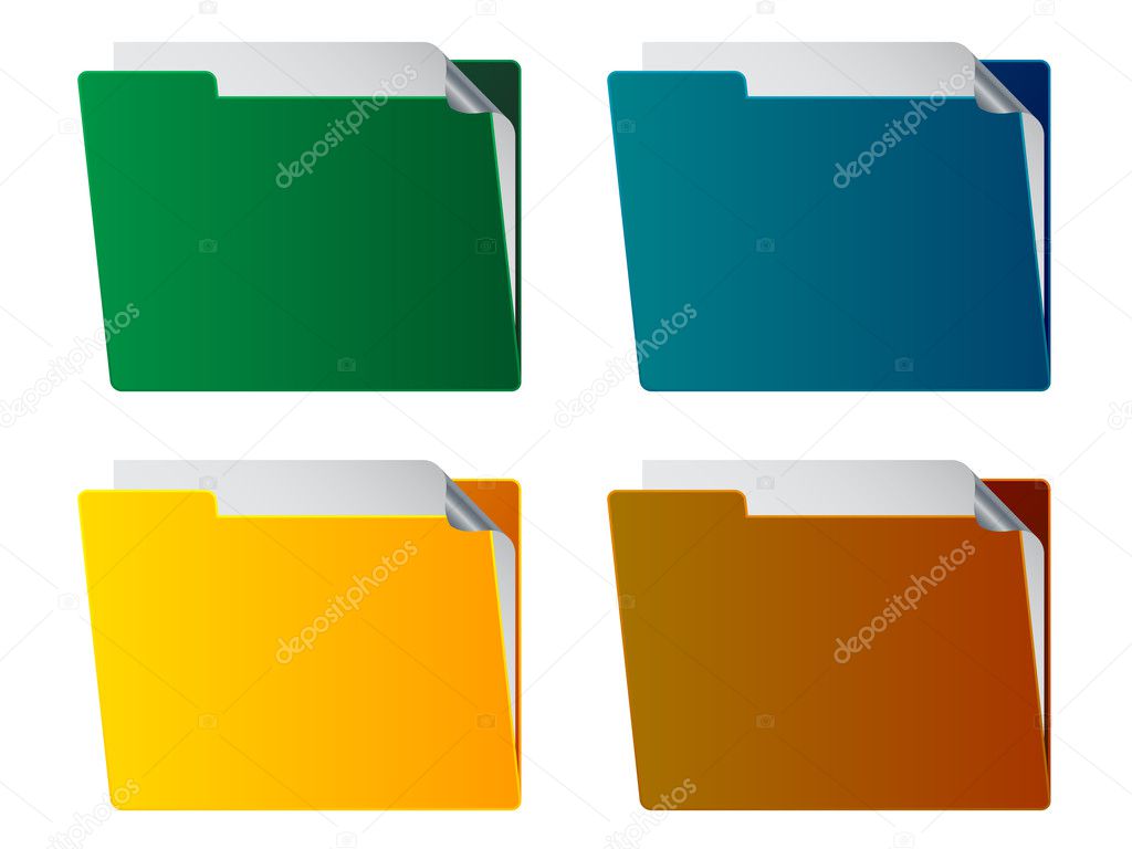 folders with paper sheet