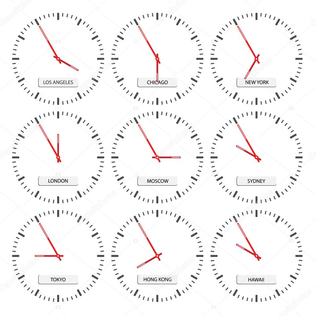 clock faces - timezones