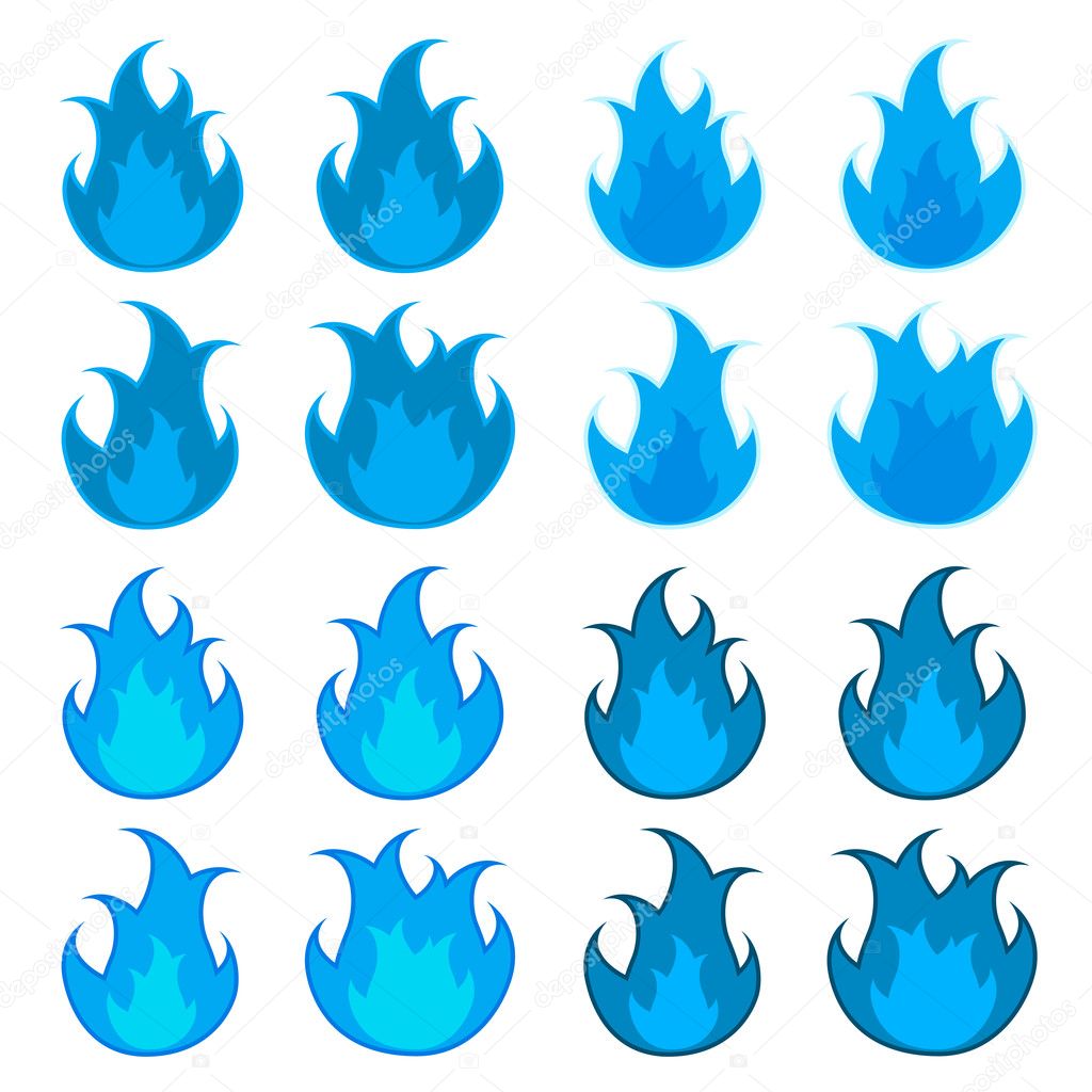 blue fire flames