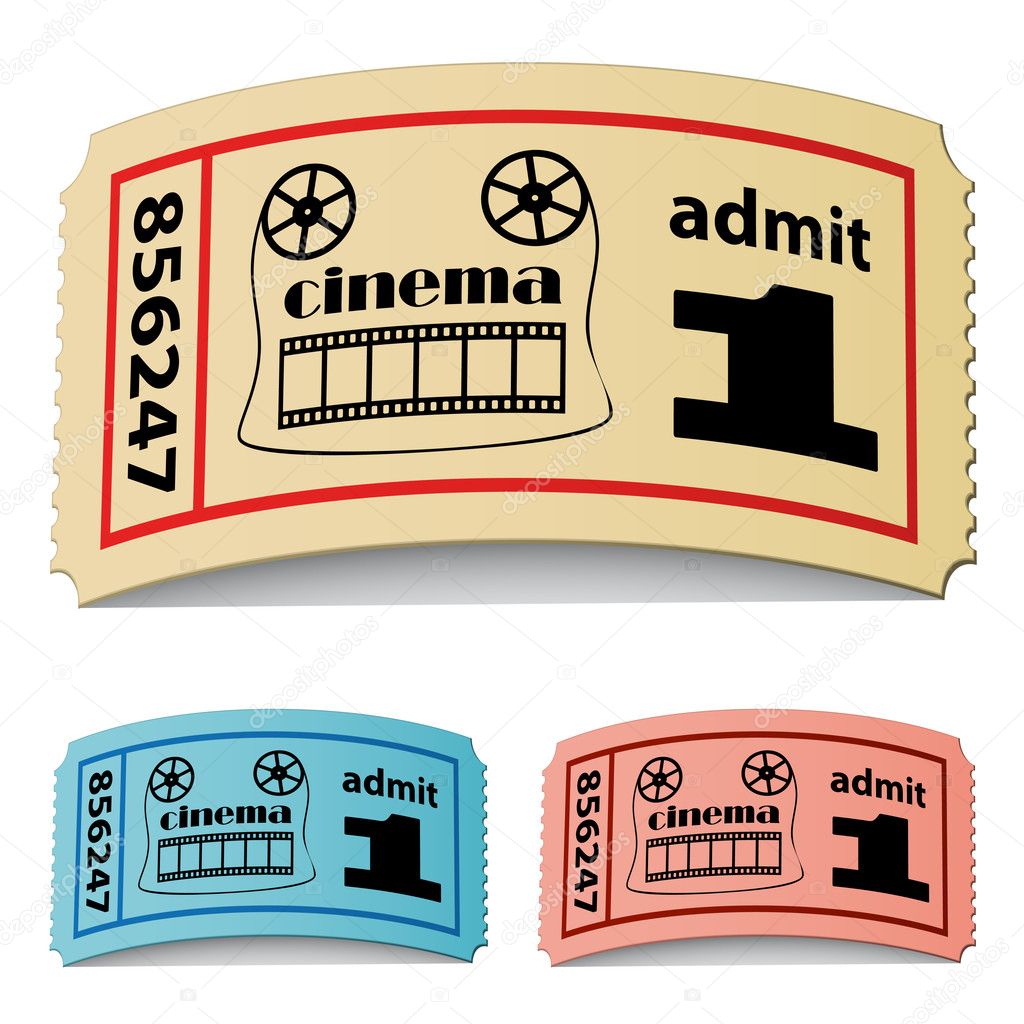 3d curled cinema tickets — Stock Vector © happyroman #11494044