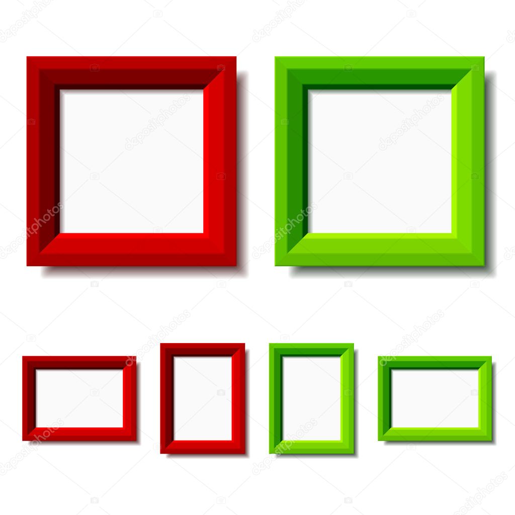 red and green photo frames