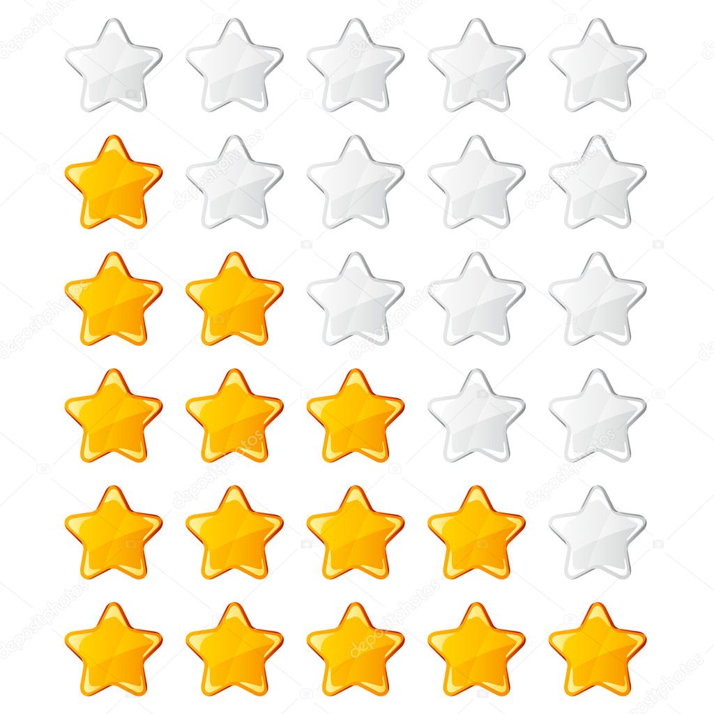 yellow shiny rating stars