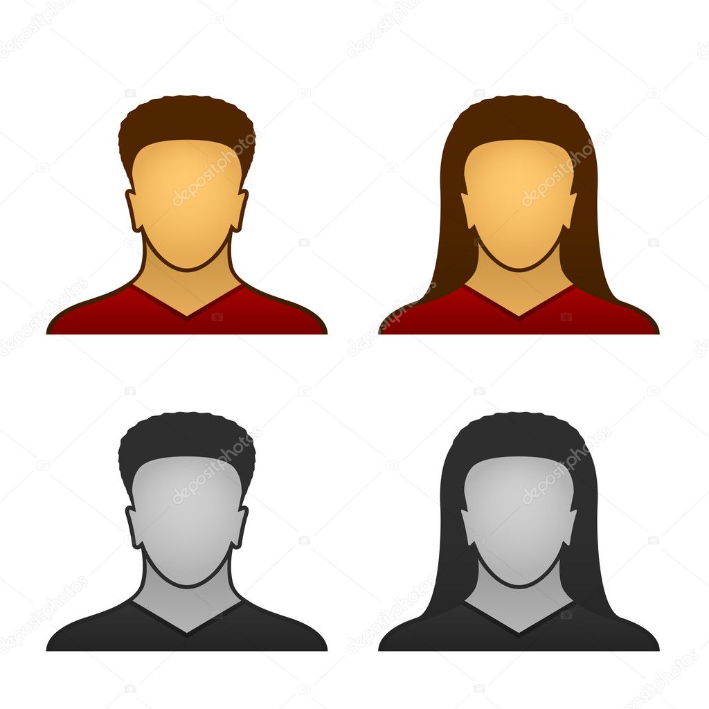male female face icons