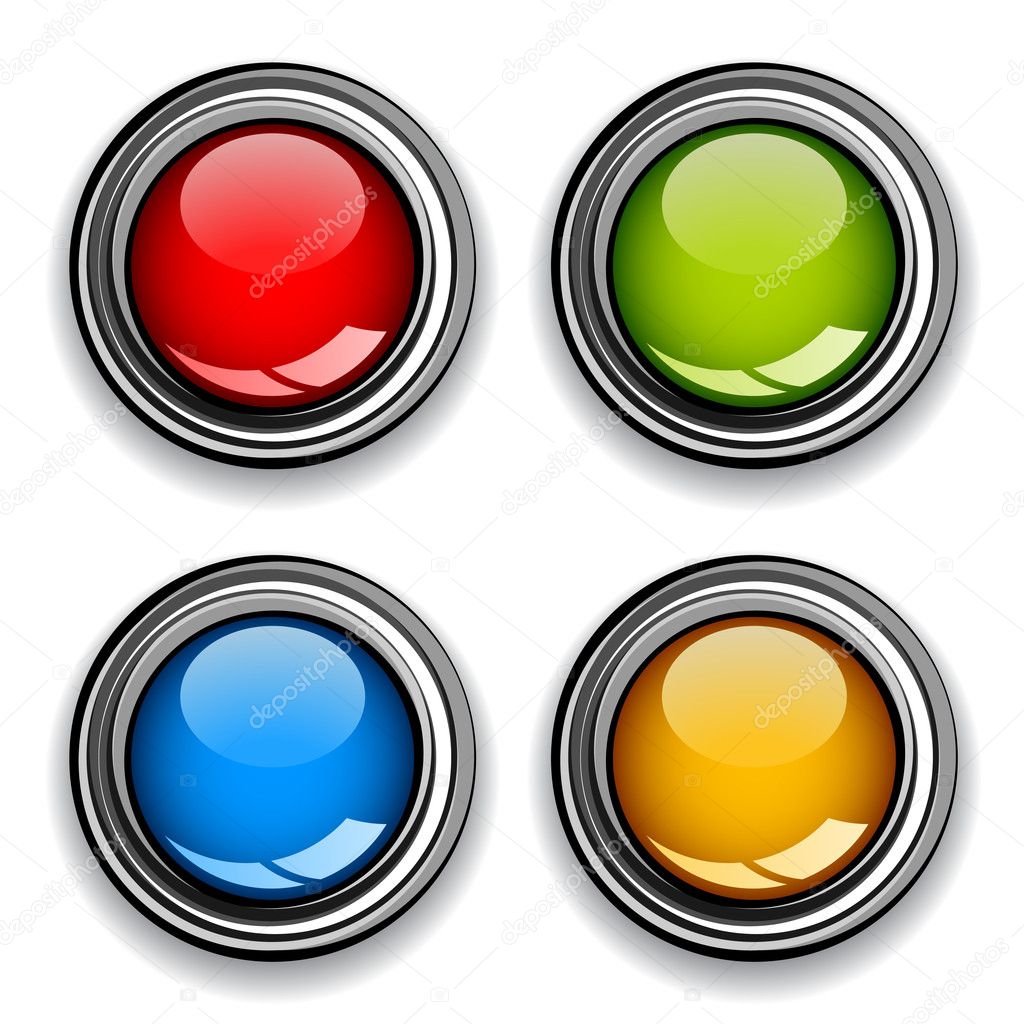 blank chrome glossy buttons