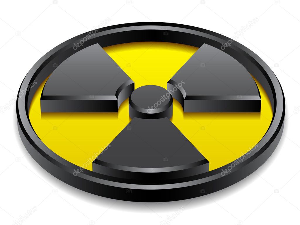 3d shiny radiation symbol
