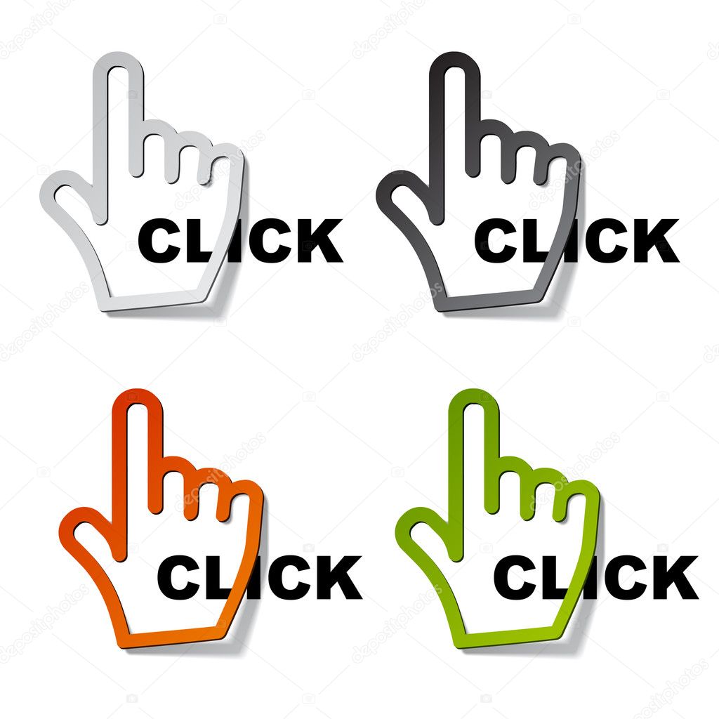 click hand cursor stickers