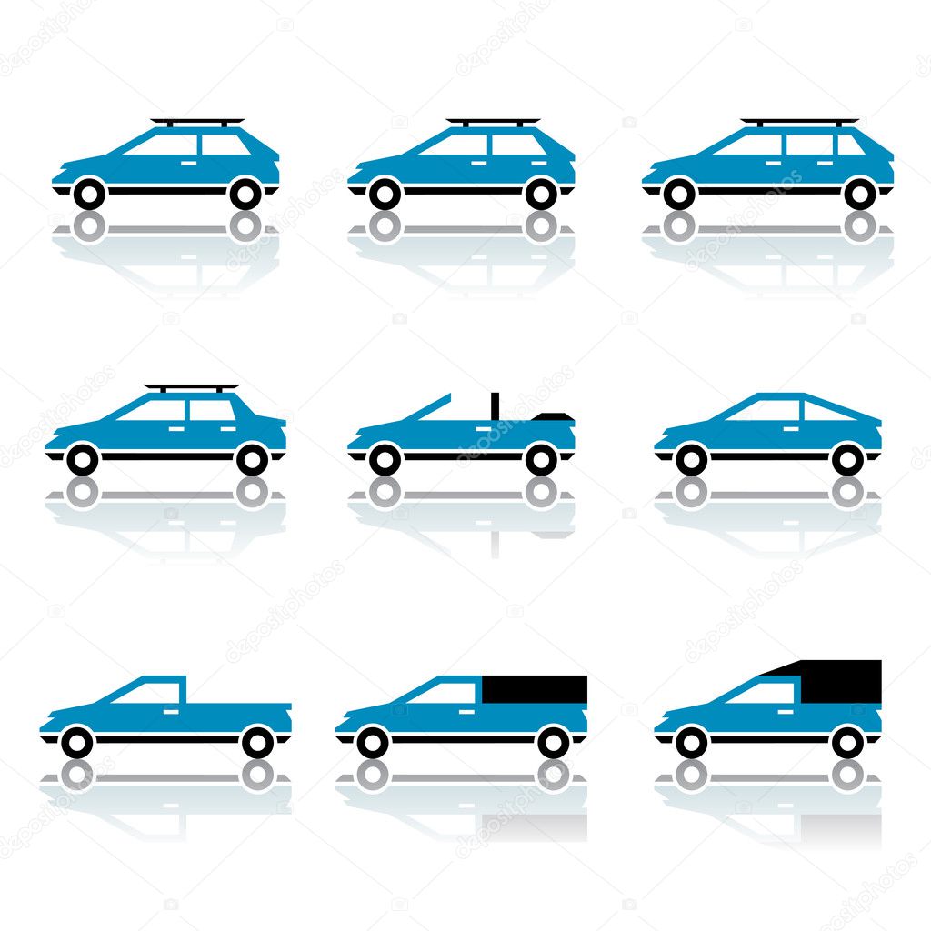 different car body style icons