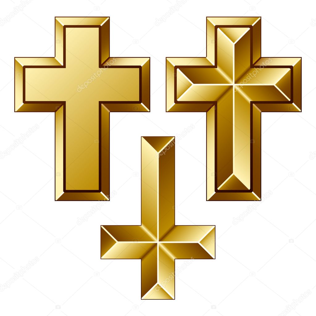 massive golden christian crosses