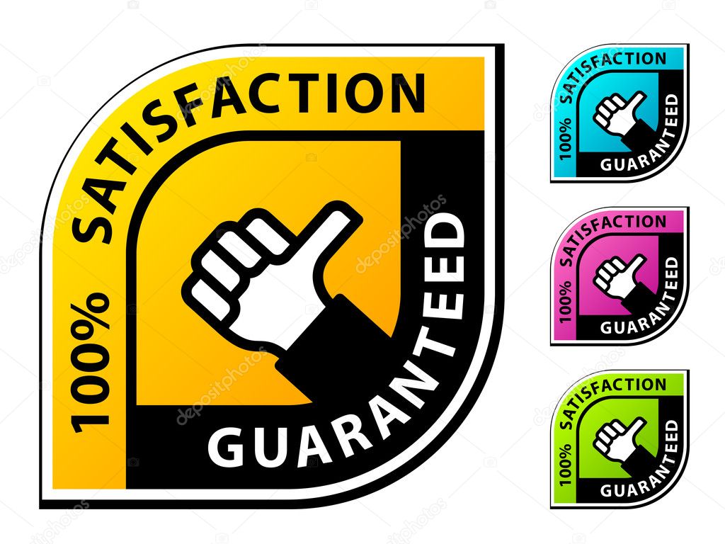 thumb up satisfaction guaranteed labels