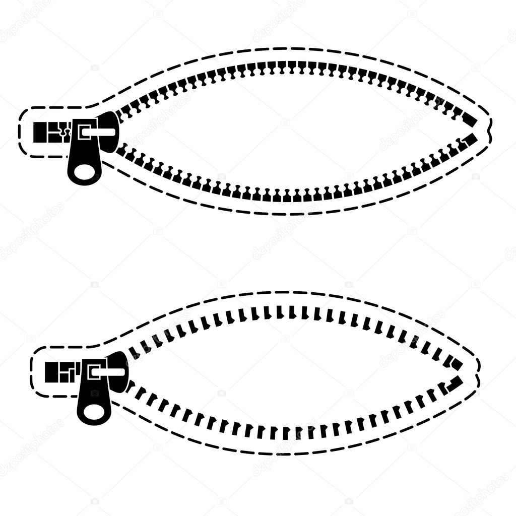 zipper black symbols