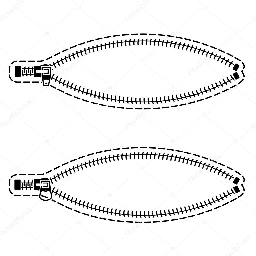 zipper black symbols