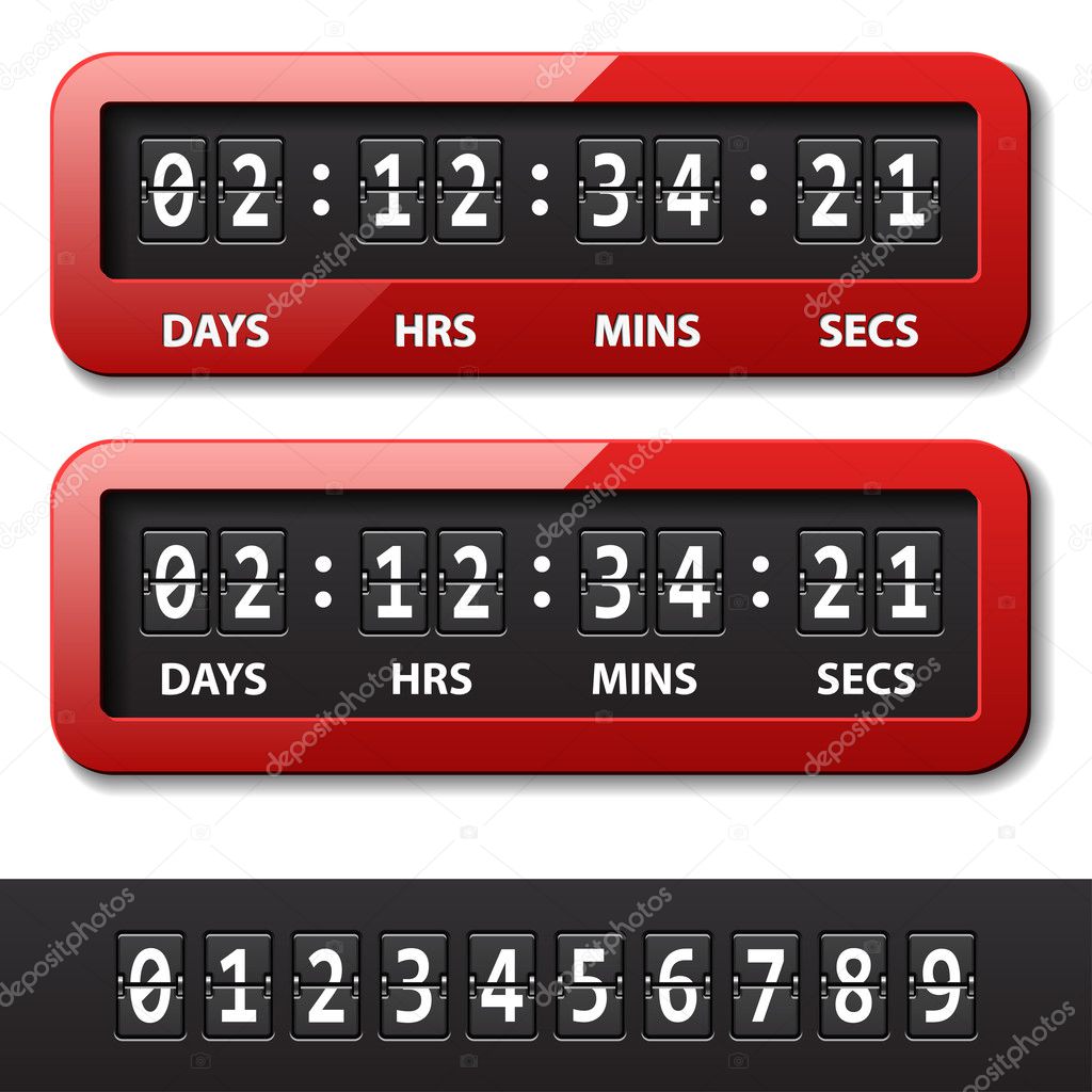 red mechanical counter - countdown timer