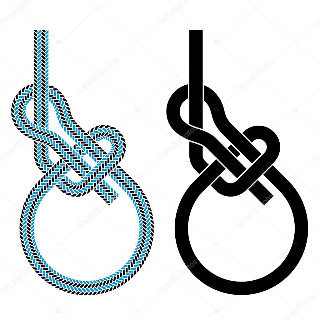 bowline loop climbing rope knot symbols