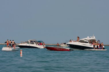 Party On Boats In Lake Michigan clipart