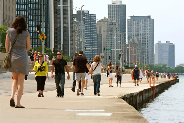 stock image Enjoying Being Active Along Chicago Shoreline