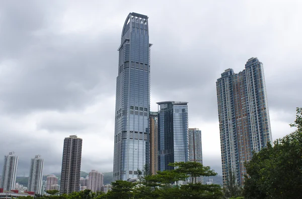 Blick auf die Stadt von Hongkong Stockbild