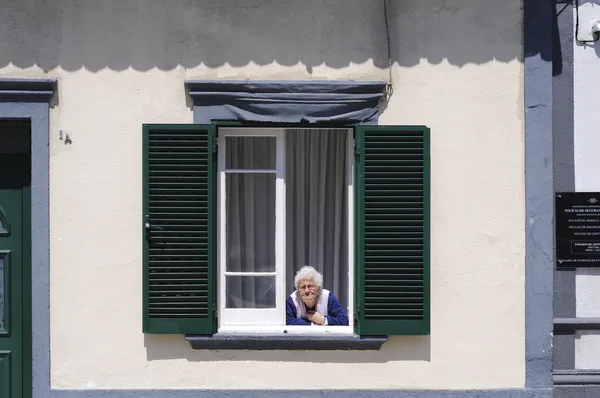 stock image Old Lady Looking out the window