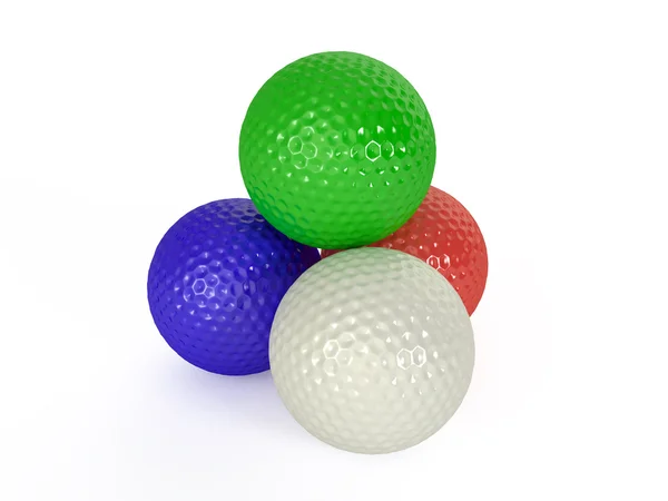 Цветные шарики для гольфа — стоковое фото