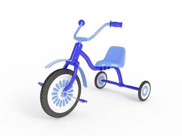 Triciclo blu isolato rendering 3d — Foto Stock