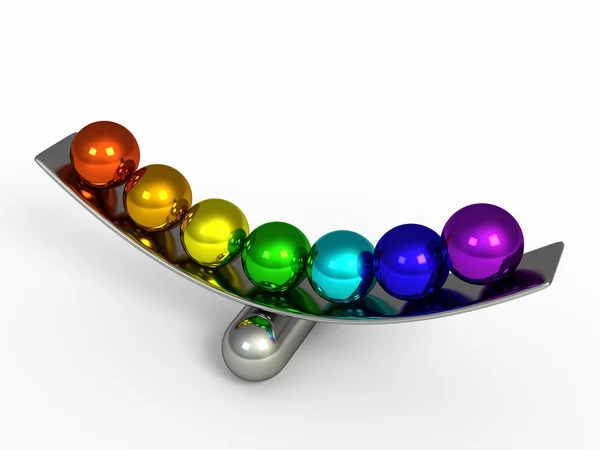 Izolované barevné koule 3d vykreslení — Stock fotografie